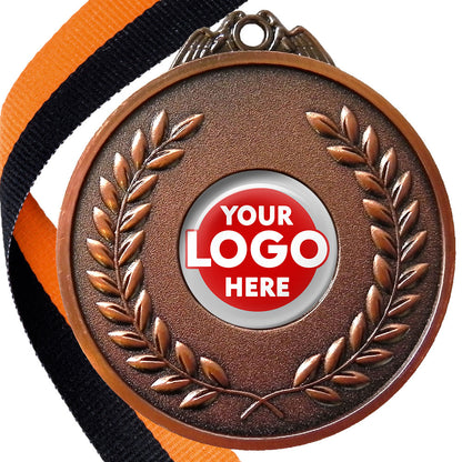 65mm Antique Laurel Wreath Medal On A Ribbon (MJ1065)