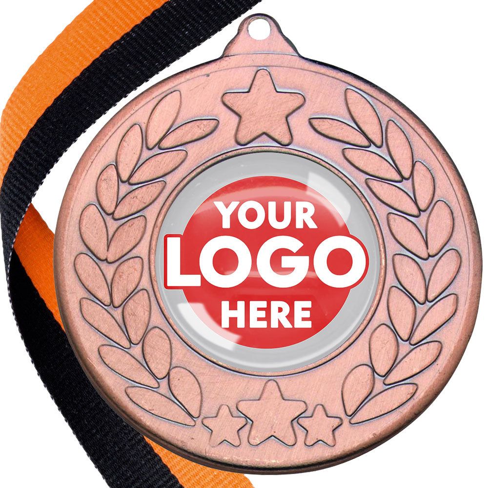 The Glossy 50mm Classic Star Medal on a Ribbon MINIMUM ORDER 100