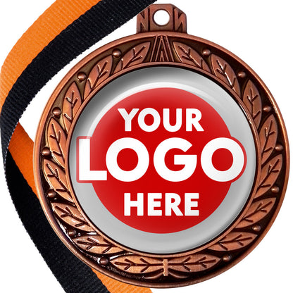 70mm Deluxe Antique Medal on a Ribbon (Laurel Leaf) MJ1070