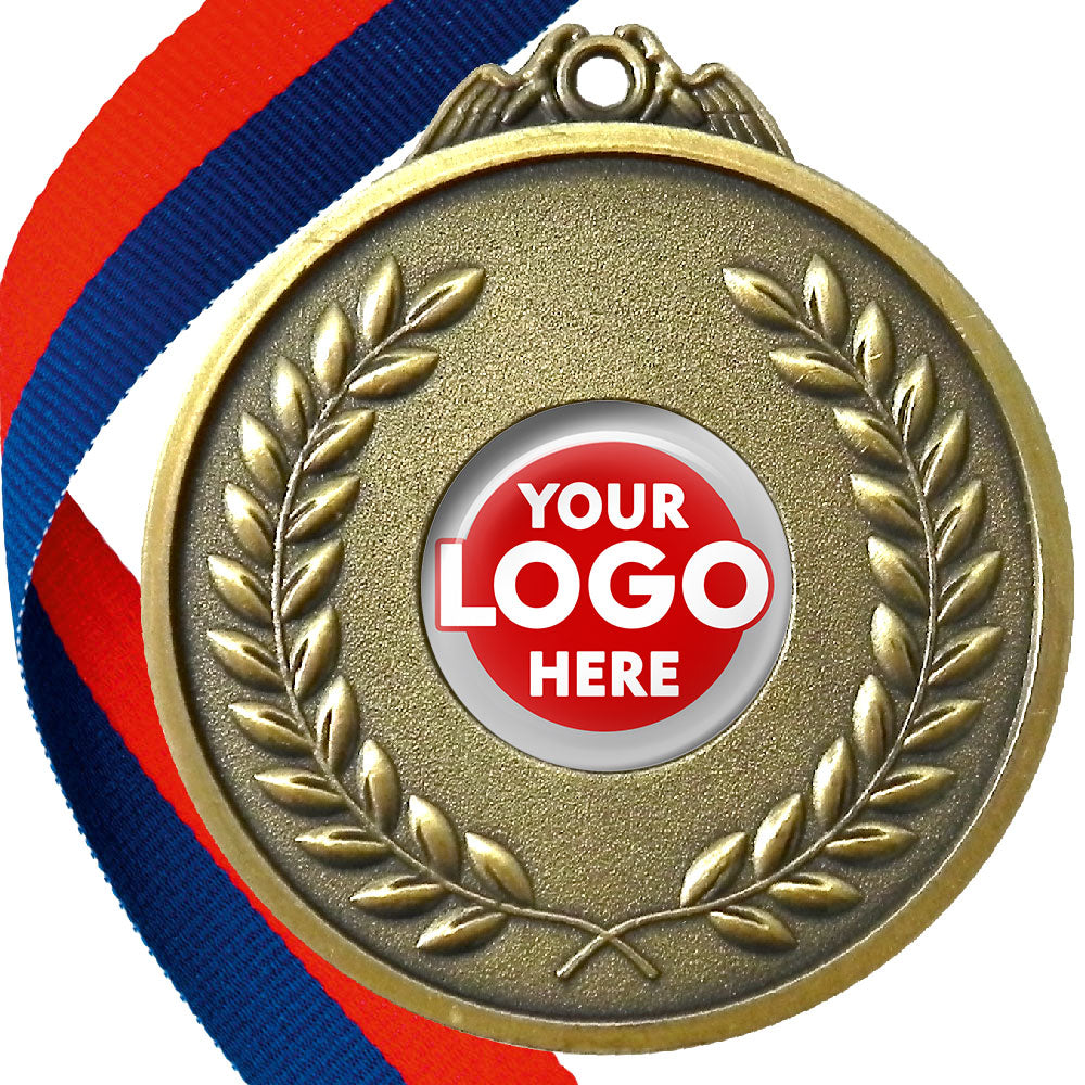 65mm Antique Laurel Wreath Medal On A Ribbon (MJ1065)