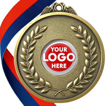 65mm Antique Laurel Wreath Medal On A Ribbon (MJ1065)