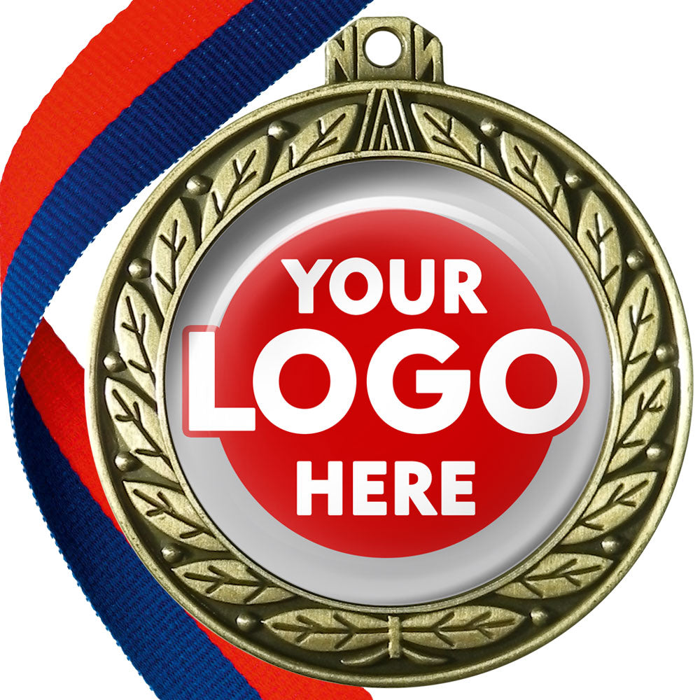 70mm Deluxe Antique Medal on a Ribbon (Laurel Leaf) MJ1070