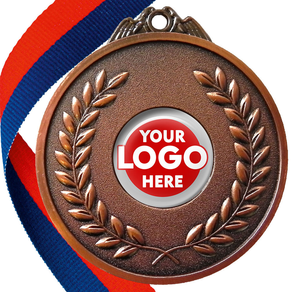 65mm Antique Laurel Wreath Medal On A Ribbon (MJ1065)