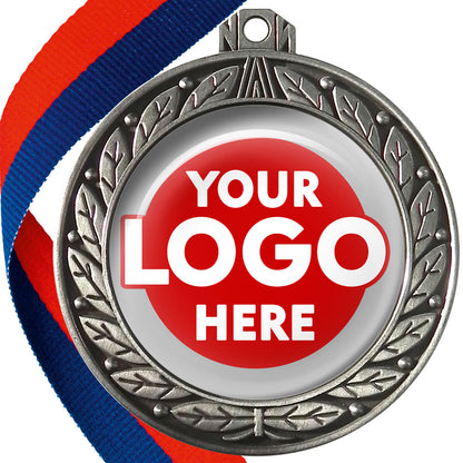 70mm Deluxe Antique Medal on a Ribbon (Laurel Leaf) MJ1070