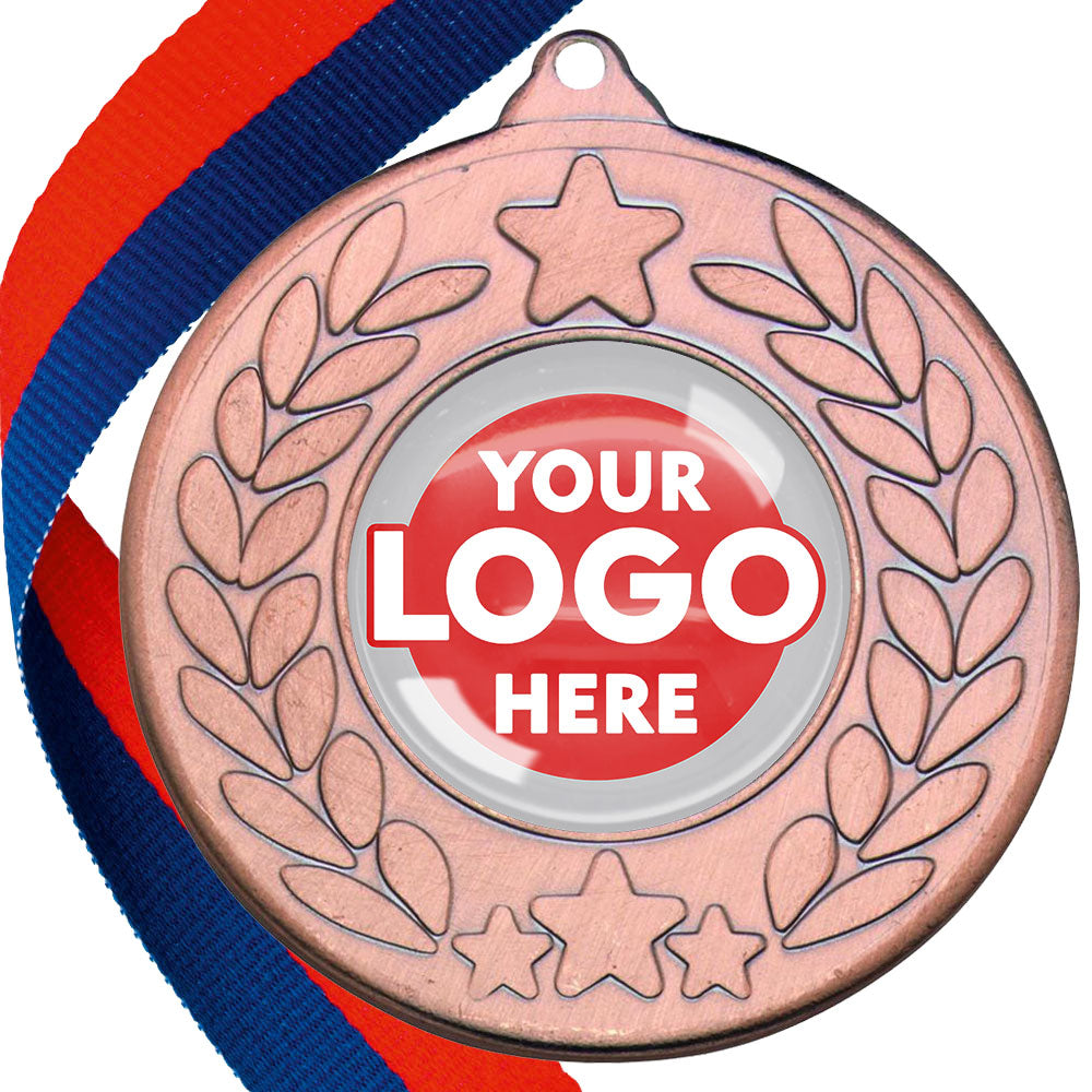 The Glossy 50mm Classic Star Medal on a Ribbon MINIMUM ORDER 100