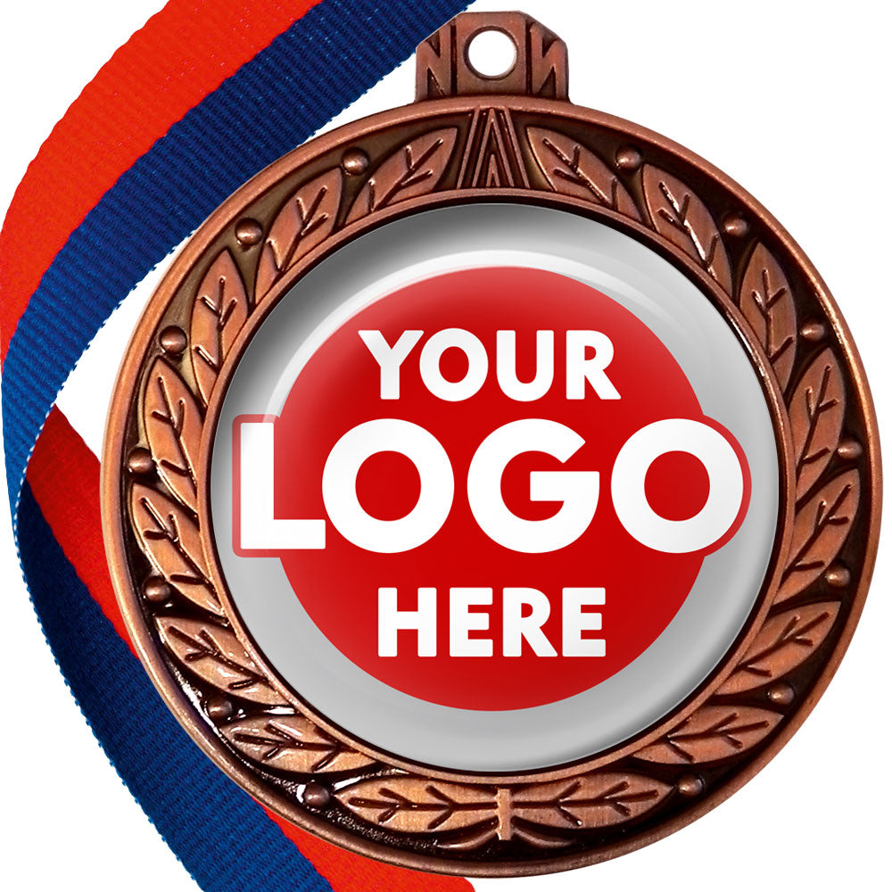 70mm Deluxe Antique Medal on a Ribbon (Laurel Leaf) MJ1070