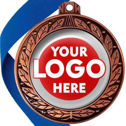 70mm Deluxe Antique Medal on a Ribbon (Laurel Leaf) MJ1070