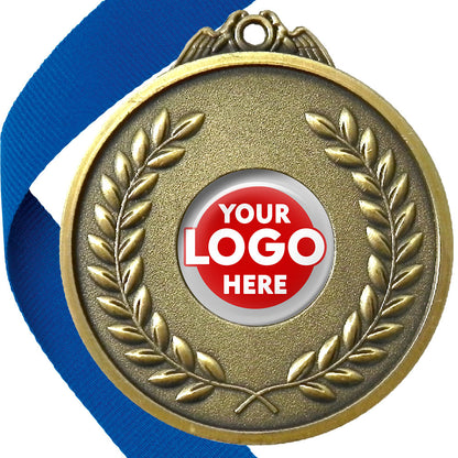 65mm Antique Laurel Wreath Medal On A Ribbon (MJ1065)