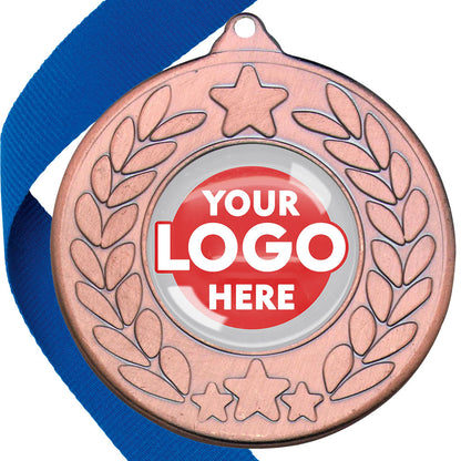 The Glossy 50mm Classic Star Medal on a Ribbon MINIMUM ORDER 100