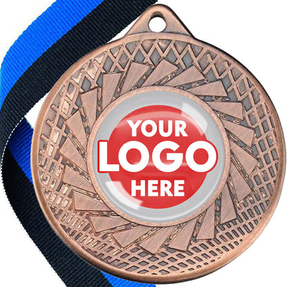 50mm Blade Design Wreath Medals on Ribbons