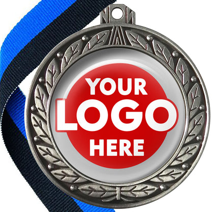 70mm Deluxe Antique Medal on a Ribbon (Laurel Leaf) MJ1070