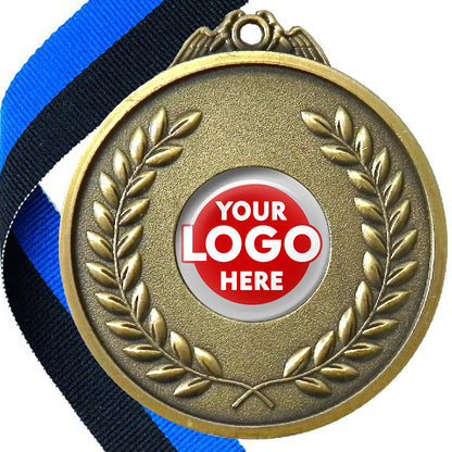 65mm Antique Laurel Wreath Medal On A Ribbon (MJ1065)