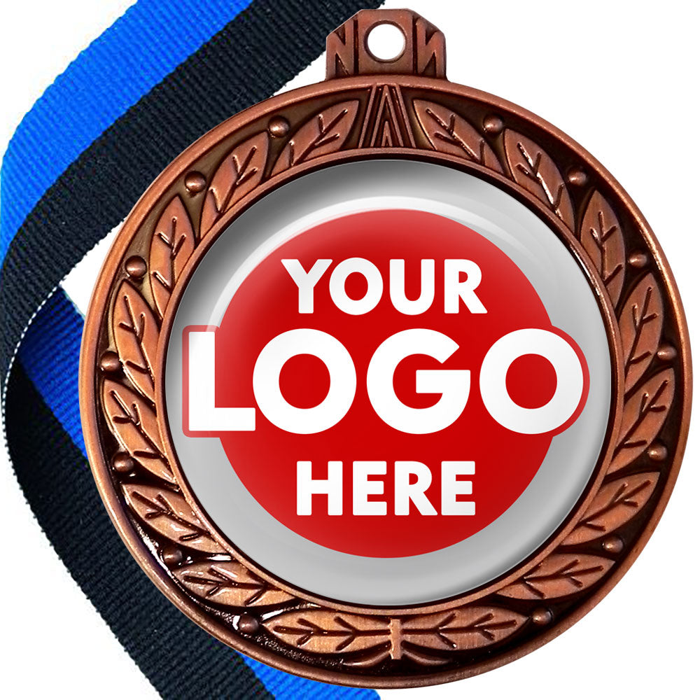 70mm Deluxe Antique Medal on a Ribbon (Laurel Leaf) MJ1070