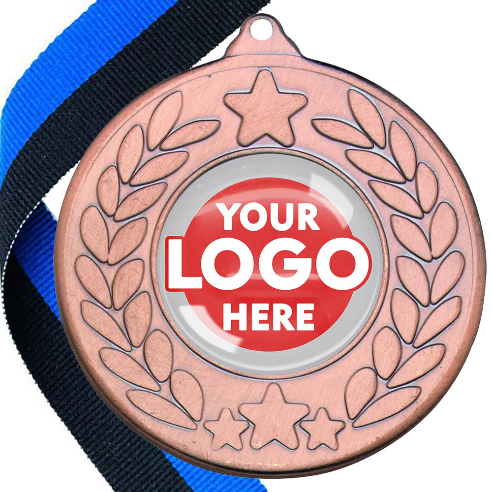 The Glossy 50mm Classic Star Medal on a Ribbon MINIMUM ORDER 100