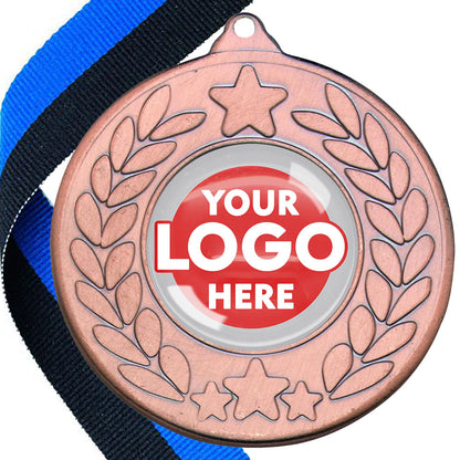 The Glossy 50mm Classic Star Medal on a Ribbon MINIMUM ORDER 100