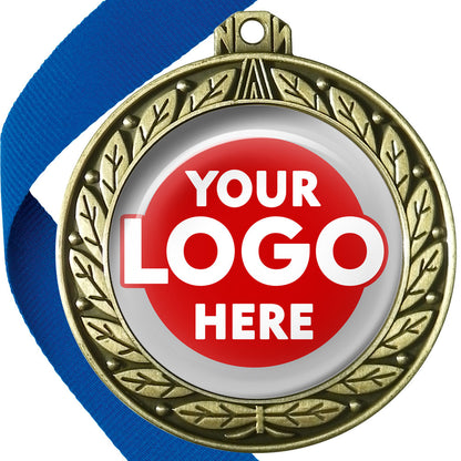 70mm Deluxe Antique Medal on a Ribbon (Laurel Leaf) MJ1070