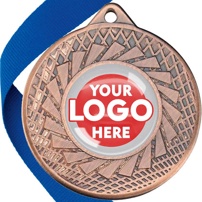 50mm Blade Design Wreath Medals on Ribbons