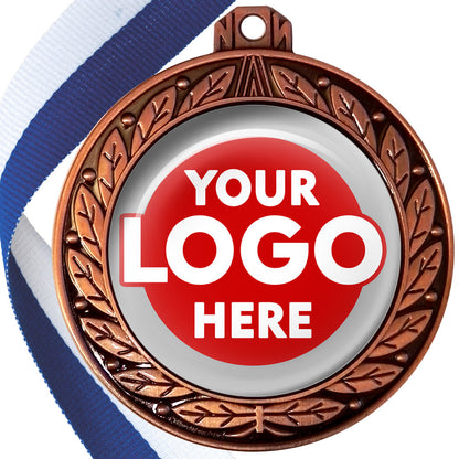 70mm Deluxe Antique Medal on a Ribbon (Laurel Leaf) MJ1070