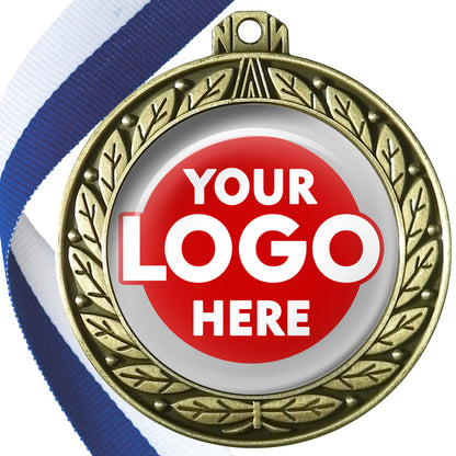 70mm Deluxe Antique Medal on a Ribbon (Laurel Leaf) MJ1070