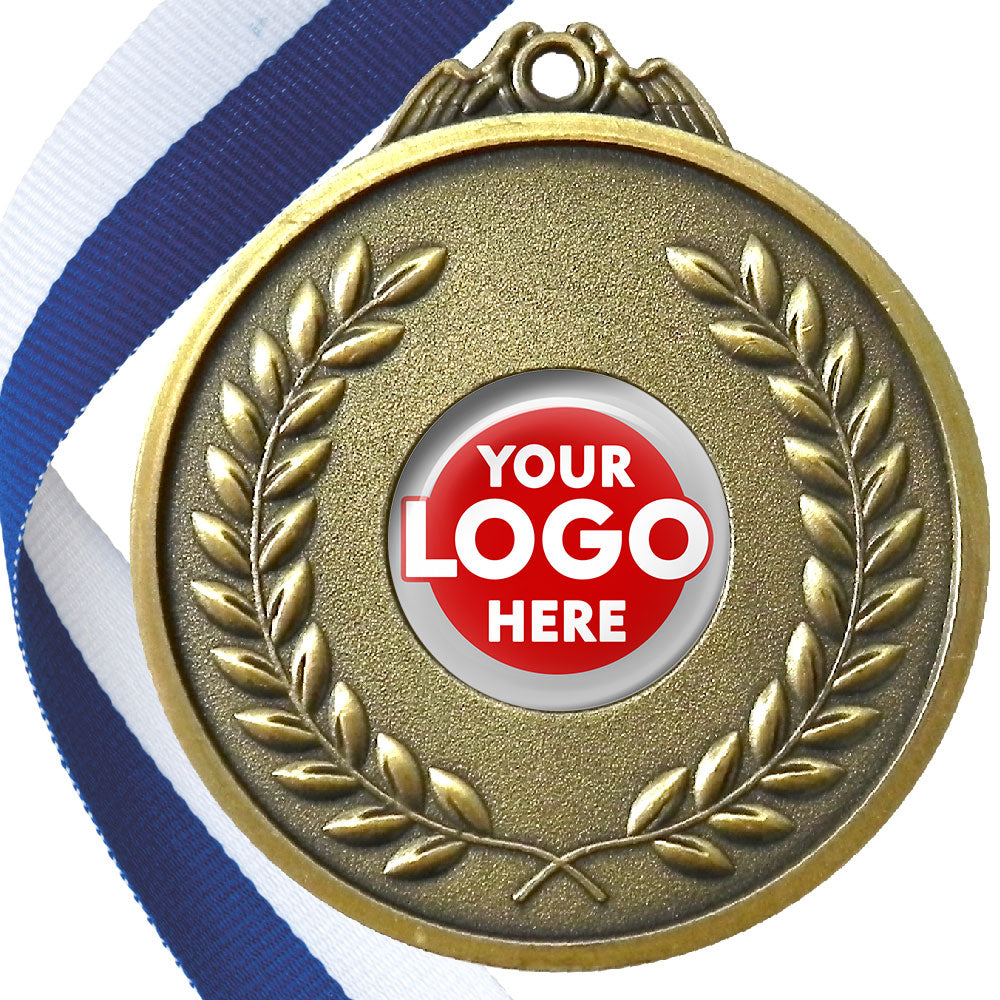 65mm Antique Laurel Wreath Medal On A Ribbon (MJ1065)