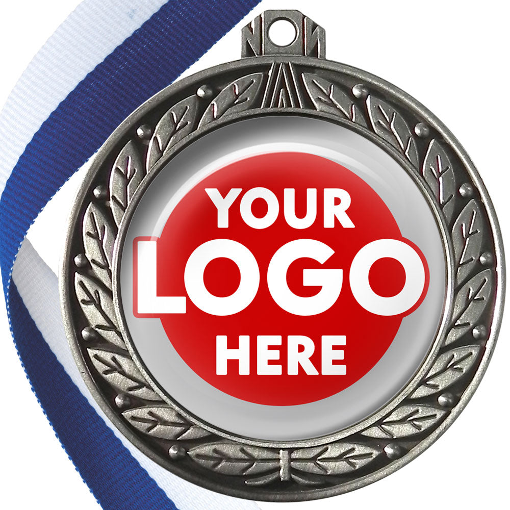 70mm Deluxe Antique Medal on a Ribbon (Laurel Leaf) MJ1070