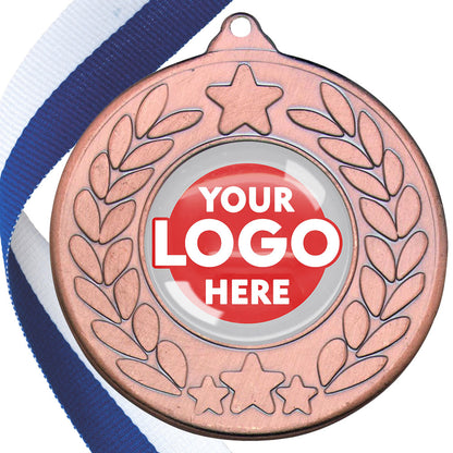 The Glossy 50mm Classic Star Medal on a Ribbon MINIMUM ORDER 100