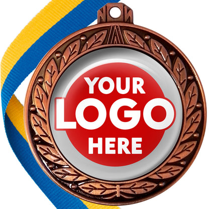 70mm Deluxe Antique Medal on a Ribbon (Laurel Leaf) MJ1070