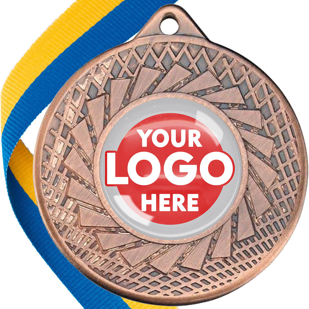 50mm Blade Design Wreath Medals on Ribbons