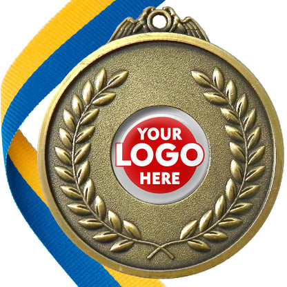 65mm Antique Laurel Wreath Medal On A Ribbon (MJ1065)