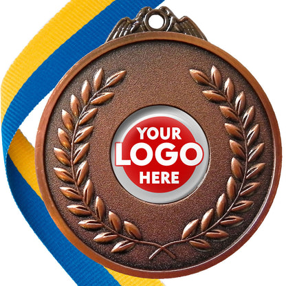 65mm Antique Laurel Wreath Medal On A Ribbon (MJ1065)