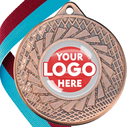 50mm Blade Design Wreath Medals on Ribbons