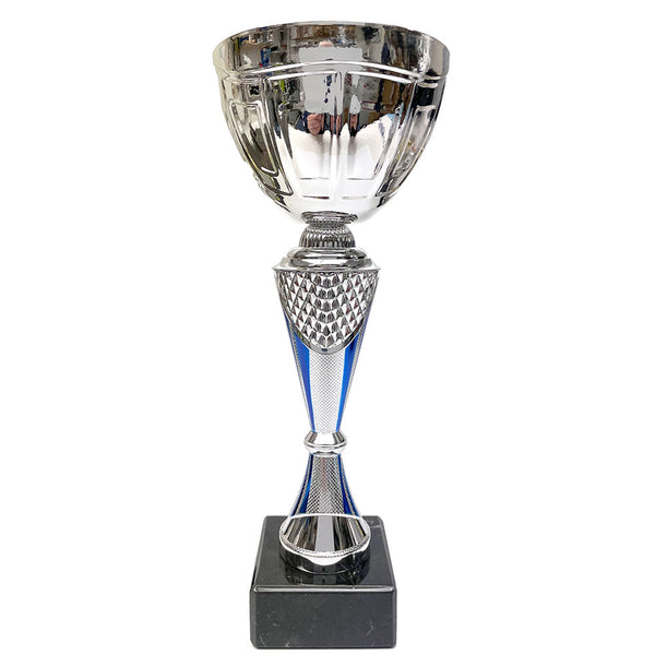 Silver Cup with Blue Highlights (ET39604F)
