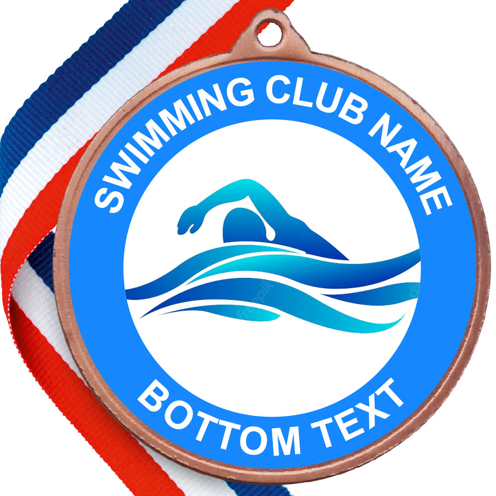Double sided Swimming Medal - Bronze