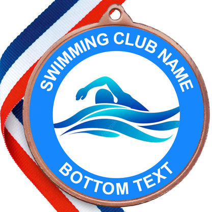 Double sided Swimming Medal - Bronze