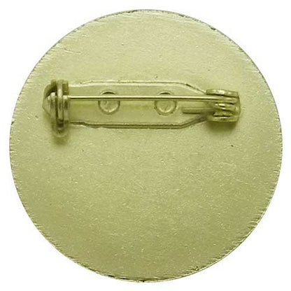 Personalised Steel Pin Badge with Domed Insert (Gold or Silver) - 30mm