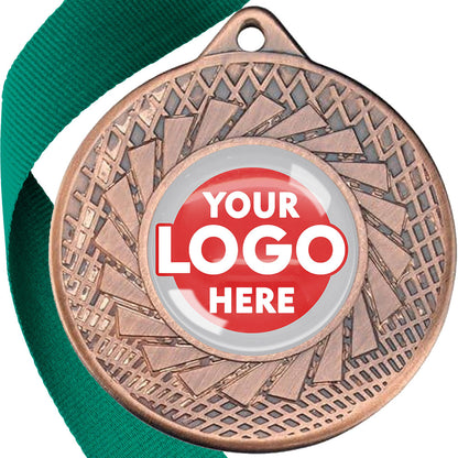 50mm Blade Design Wreath Medals on Ribbons