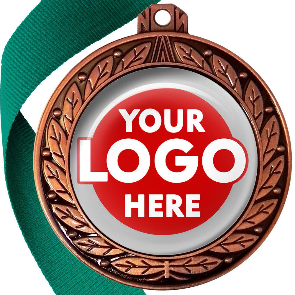 70mm Deluxe Antique Medal on a Ribbon (Laurel Leaf) MJ1070