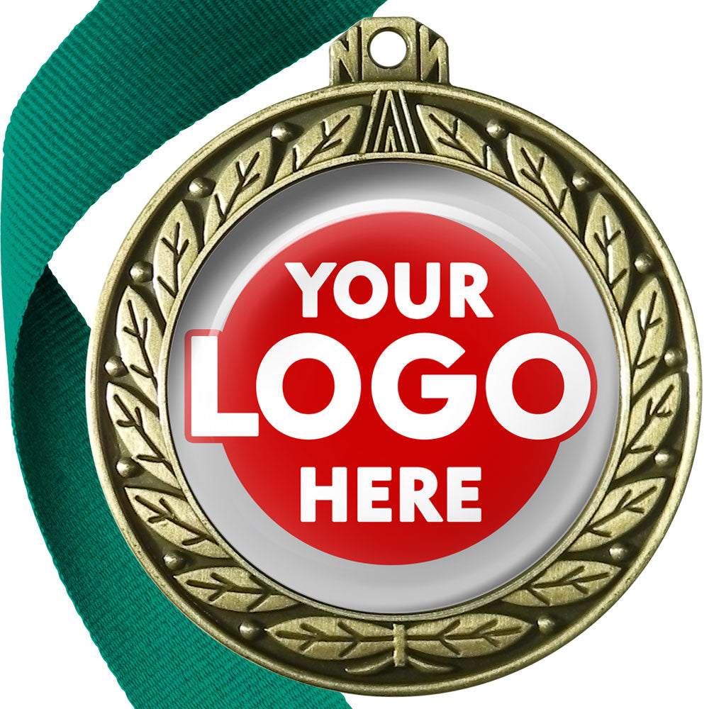 70mm Deluxe Antique Medal on a Ribbon (Laurel Leaf) MJ1070