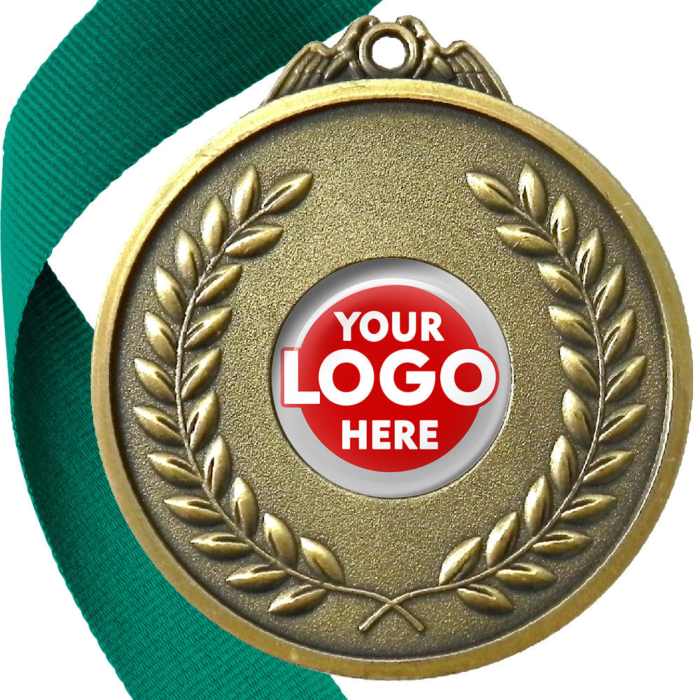 65mm Antique Laurel Wreath Medal On A Ribbon (MJ1065)