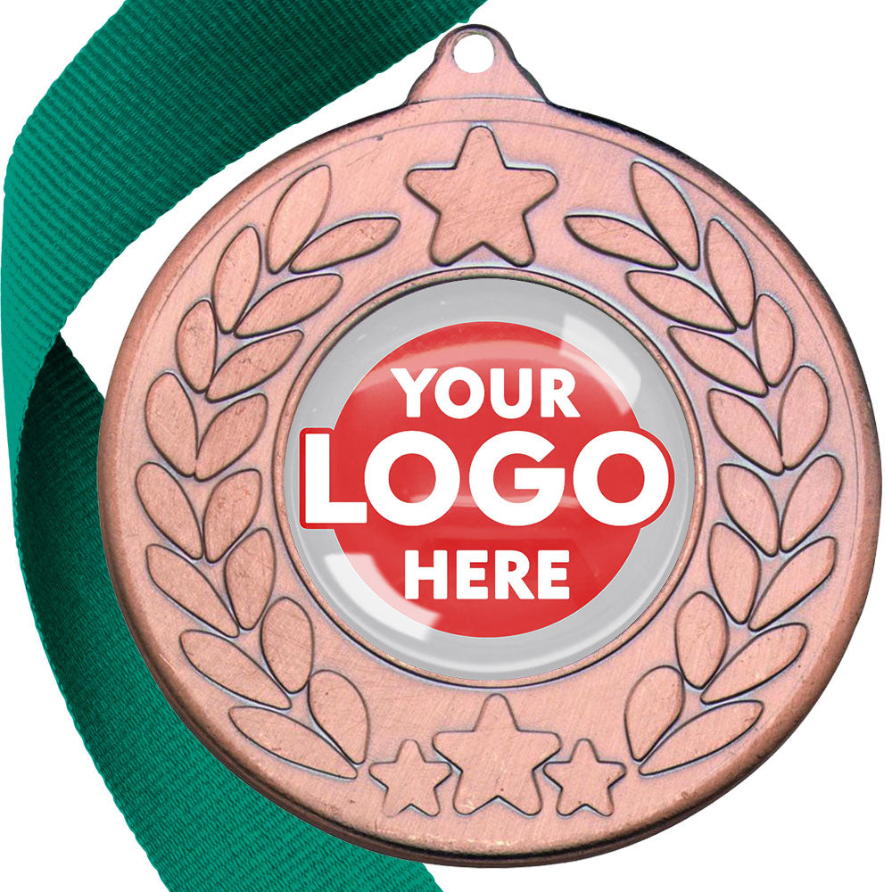 The Glossy 50mm Classic Star Medal on a Ribbon MINIMUM ORDER 100
