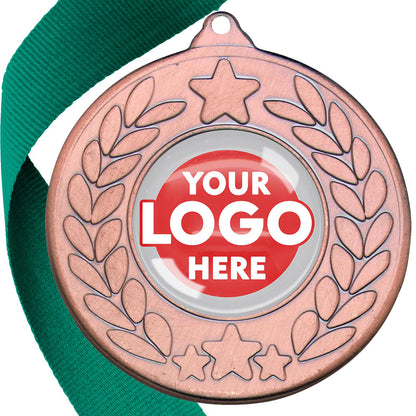 The Glossy 50mm Classic Star Medal on a Ribbon MINIMUM ORDER 100
