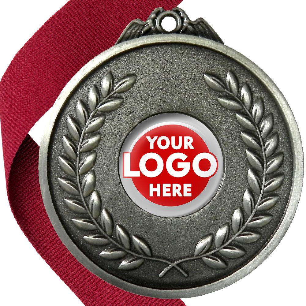 65mm Antique Laurel Wreath Medal On A Ribbon (MJ1065)