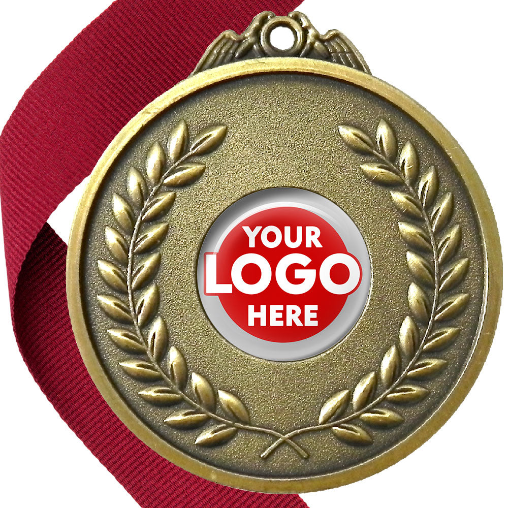 65mm Antique Laurel Wreath Medal On A Ribbon (MJ1065)