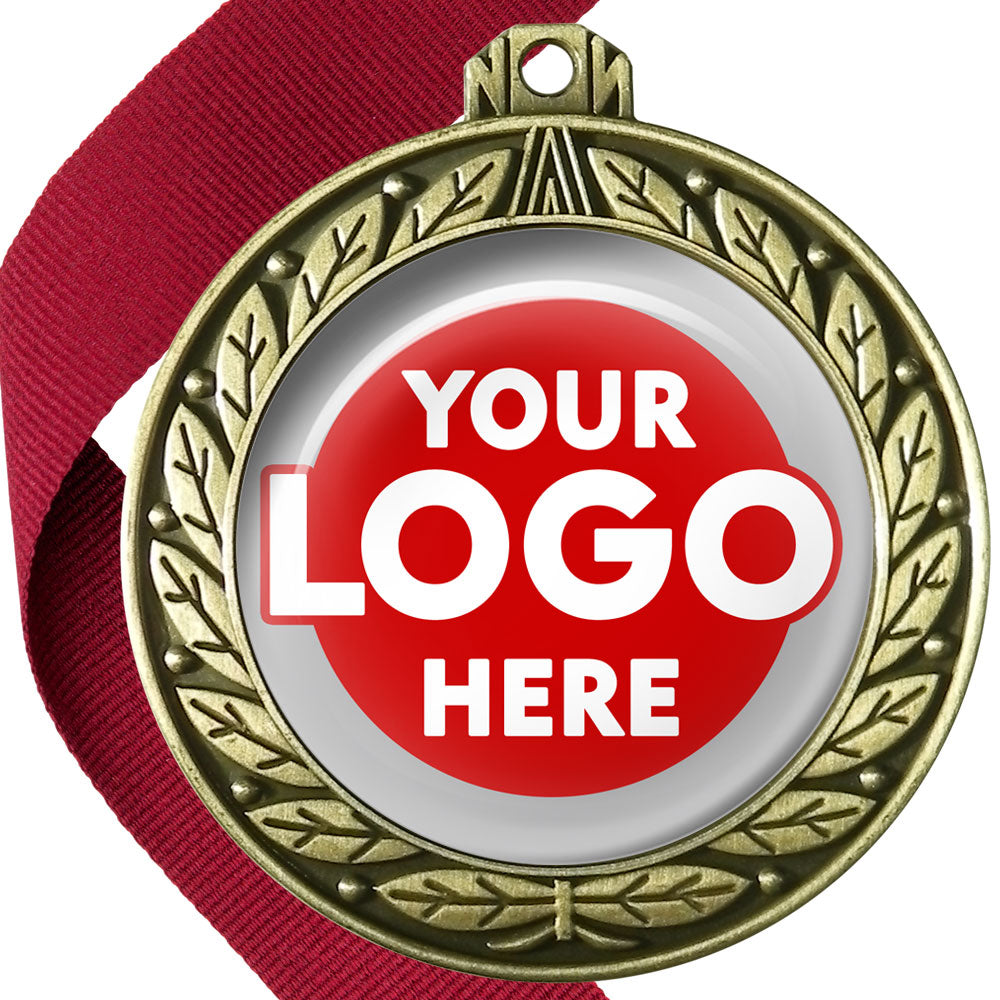 70mm Deluxe Antique Medal on a Ribbon (Laurel Leaf) MJ1070