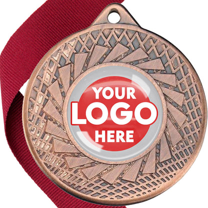 50mm Blade Design Wreath Medals on Ribbons