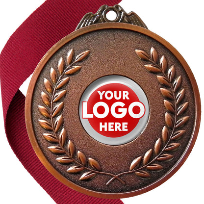 65mm Antique Laurel Wreath Medal On A Ribbon (MJ1065)