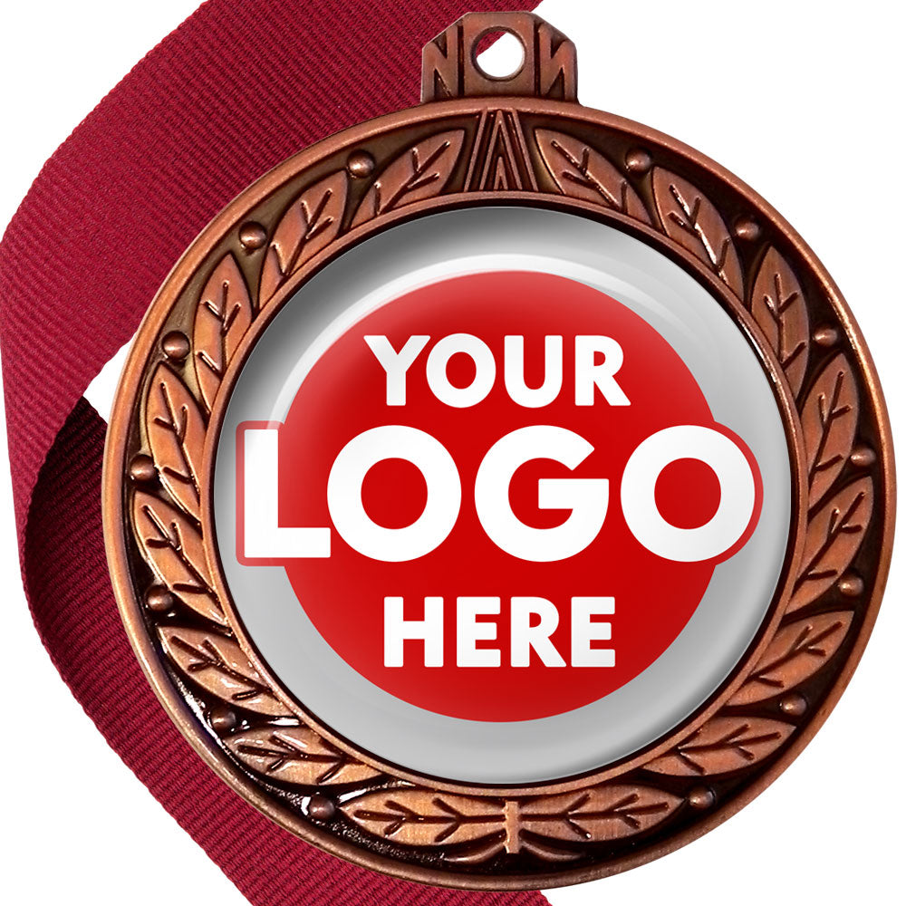 70mm Deluxe Antique Medal on a Ribbon (Laurel Leaf) MJ1070