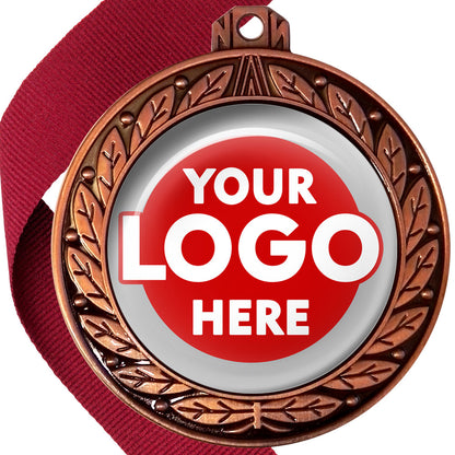 70mm Deluxe Antique Medal on a Ribbon (Laurel Leaf) MJ1070