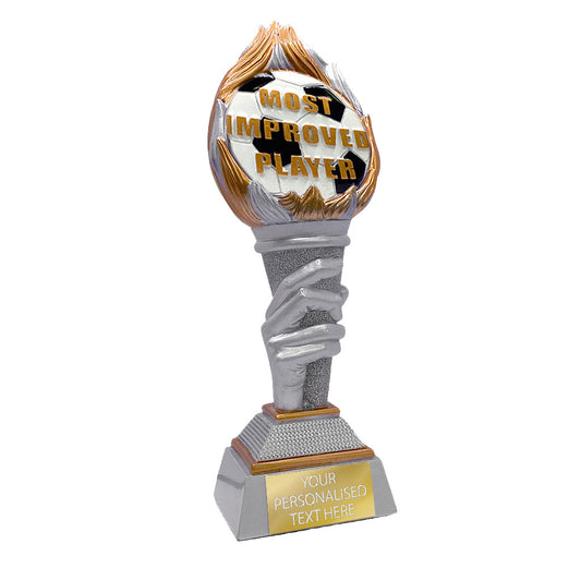 Football Most Improved Player Torch Resin Award Silver&Gold 245mm (FG125)