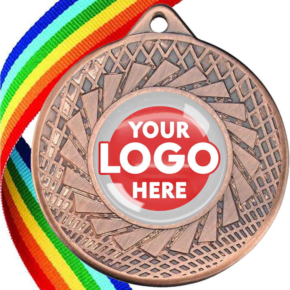 50mm Blade Design Wreath Medals on Ribbons